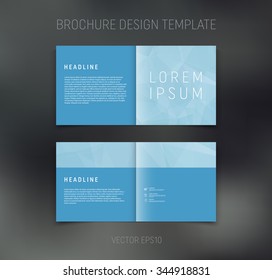 Vector abstract brochure design template. Two-page spreads. Geometric polygonal background