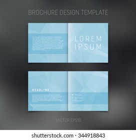 Vector abstract brochure design template. Two-page spreads. Geometric polygonal background