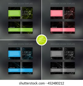 Vector abstract brochure design templates collection. Two-page spreads. 