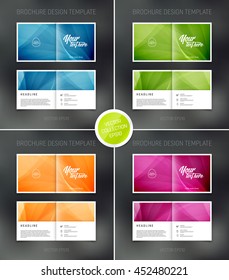 Vector abstract brochure design templates collection. Two-page spreads. 