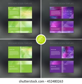Vector abstract brochure design templates collection. Two-page spreads. 