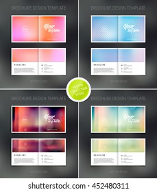 Vector abstract brochure design templates collection. Two-page spreads. 