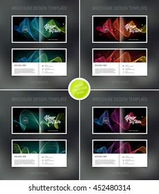 Vector abstract brochure design templates collection. Two-page spreads. 
