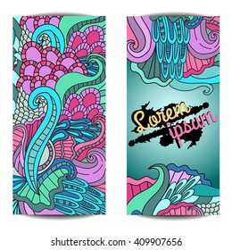 Vector abstract brochures in zentangle,doodle style. Vector design templates vintage frames and backgrounds. Use for printed materials, signs, elements, web sites, cards,notebook, book.