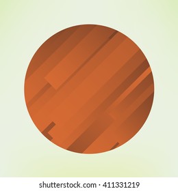 Vector abstract brown circle. Gradients lines. Diagonal stripes. 