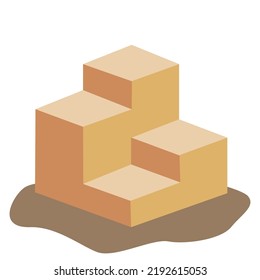 Vector abstract brown mock up composition with podium design