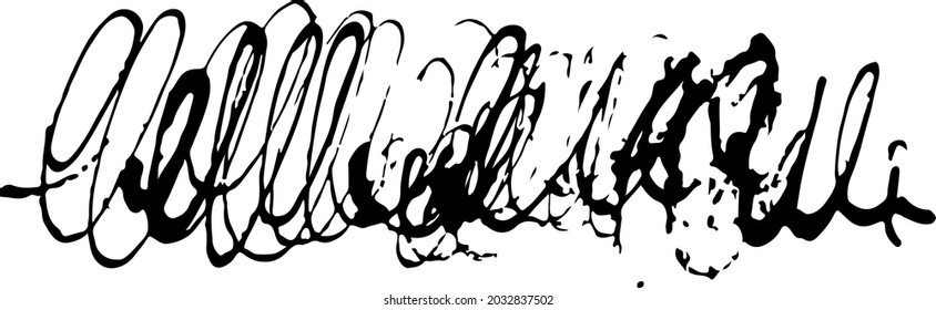 Vector Abstract Brush Hand Drawn Texture in Black Color Sketch Simple Pattern isolated on White Background Stroke Shape