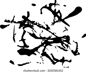 Vector Abstract Brush Hand Drawn Texture in Black Color Sketch Simple Pattern isolated on White Background Stroke Shape
