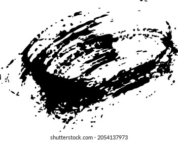 Textura dibujada por la mano del pincel de abstracto vectorial en el esbozo de color negro Patrón simple aislado en la forma de trazo de fondo blanco