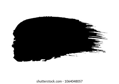 Vector abstract brush stroke black silhouette grunge template