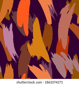 Vector abstract brush strokes shapes. Vertically placed colorful smears with uneven edges. Simple figures in flat design. For fashion, textile, fabric and wrapping.