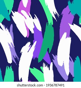 Vector abstract brush strokes shapes. Vertically placed colorful smears with uneven edges. Simple figures in flat design. For fashion, textile, fabric and wrapping.