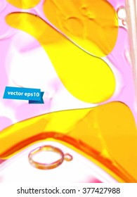 Vector abstract bubbles. Color swirling in water. Abstract banner paints. Poster in interior.