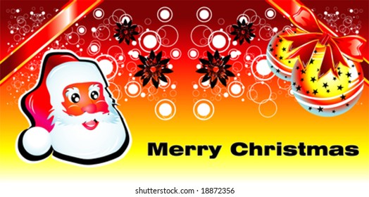 VECTOR Abstract bubbles Santa Claus and Christmas background