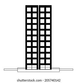 Vector Abstract Building Isolated On White Background