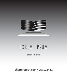 vector abstract building and logo in black and white, building composition sign