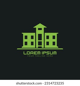 Vector abstract building logo, icon isolated.Real estate, office building