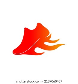 vector abstract burning shoes logo