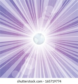 Vector abstract burst with Earth.