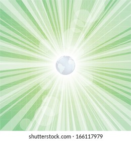 Vector abstract burst with Earth.