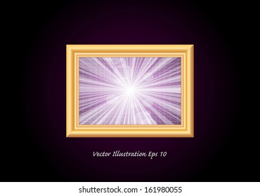 Vector abstract burst in a frame.