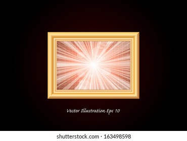 Vector abstract burst in a frame.
