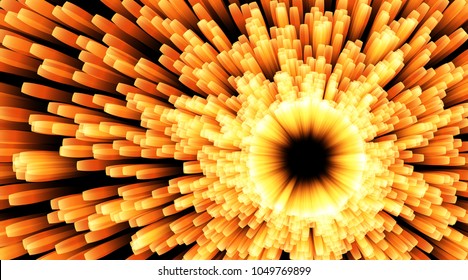 Vector abstract. Burst lines with lights.