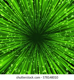 Vector abstract. Burst lines with lights.