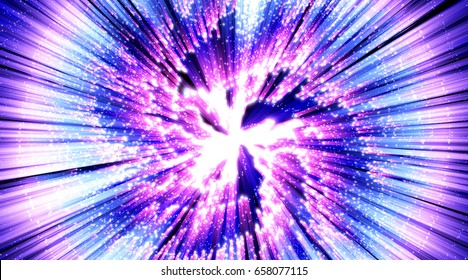 Vector abstract. Burst lines with lights.