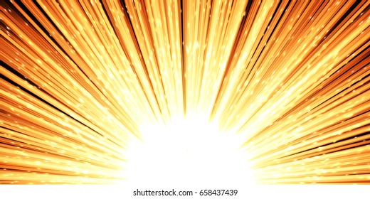 Vector abstract. Burst lines with lights.
