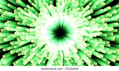 Vector abstract. Burst lines with lights.
