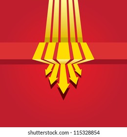 vector abstract business background with arrows. red brochure template.
