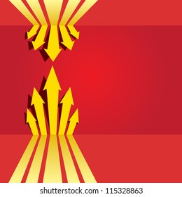 vector abstract business background with arrows. red brochure template.