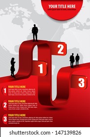Vector abstract business background with graph, people, continents and place for text