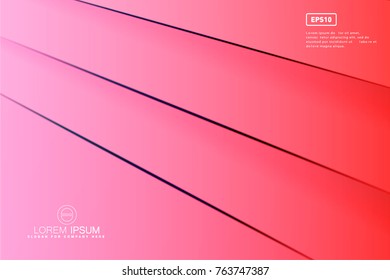 Vector abstract business background with lines. Template brochure design. Technology lines. Red and pink Modern lines design.