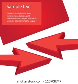 vector abstract business background with red arrows.