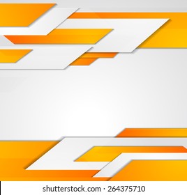 Vector abstract business background. Template brochure design. Orange technology lines