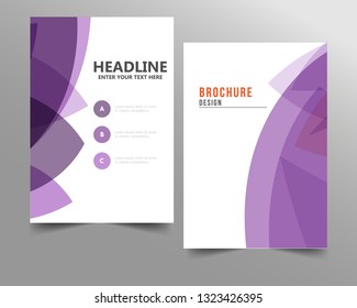 Vector Abstract Business Brochure, Annual Report, Leaflet Cover Template. Geometric abstract background purple circles intersecting. concept catalouge design. EPS 10 
