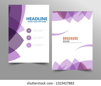 Vector Abstract Business Brochure, Annual Report, Leaflet Cover Template. Geometric abstract background purple circles intersecting. concept catalouge design. EPS 10
