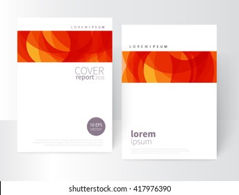 Vector Abstract Business Brochure, Annual Report, Flyer, Leaflet Cover Template. Geometric abstract background yellow, red and orange circles intersecting. concept catalouge design. EPS 10