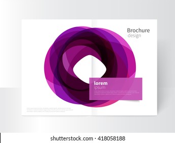 Vector Abstract Business Brochure, Annual Report, Flyer, Leaflet Cover Template. a3 size Geometric abstract background element purple circles intersecting. concept catalouge design. EPS 10