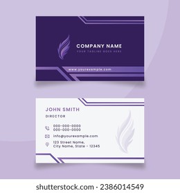 Vector abstract business card with feather logo