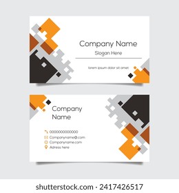 Vector abstract business card background design. Modern business name card layout design for print. Yellow background vector template
