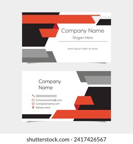 Vector abstract business card background design. Modern business name card layout design for print. Red background vector template