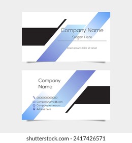 Abstraktes Design mit Visitenkarte. Modernes Design für Visitenkarten für den Druck. Blaue Hintergrund-Vektorgrafik-Vorlage