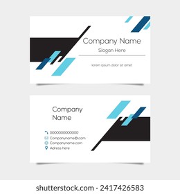 Diseño de fondo de tarjeta de visita abstracta vectorial. Diseño moderno de diseño de tarjetas de nombre comercial para impresión. Plantilla vectorial de fondo azul