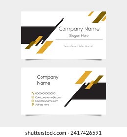 Vector abstract business card background design. Modern business name card layout design for print. Yellow background vector template