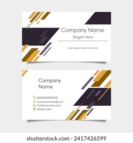 Vector abstract business card background design. Modern business name card layout design for print. Yellow background vector template