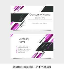 Diseño de fondo de tarjeta de visita abstracta vectorial. Diseño moderno de diseño de tarjetas de nombre comercial para impresión. Plantilla vectorial de fondo púrpura