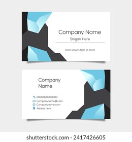 Diseño de fondo de tarjeta de visita abstracta vectorial. Diseño moderno de diseño de tarjetas de nombre comercial para impresión. Plantilla vectorial de fondo azul